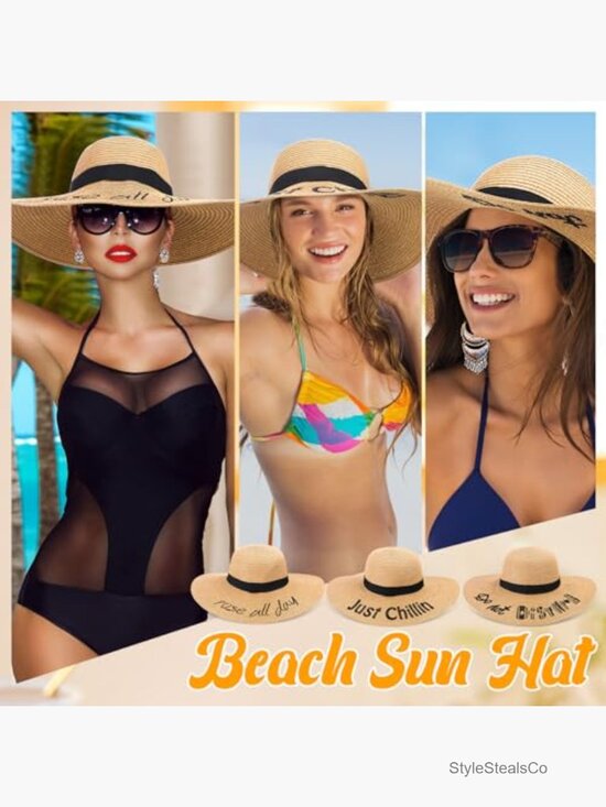 12 Pack Floppy Straw Sun Hat, Foldable Wide Brim with Adjustable Drawstring main image 6